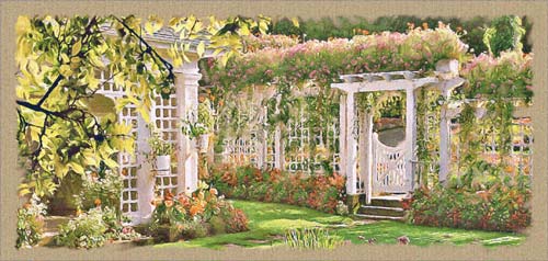 D155-1757-37*79 Jardin horizontal Tapestries: Tapestry gallery - Over 1500 tapestries and tapestry decorating accessories - Finest quality - Wide selection - Competitive prices - Source for wholesale