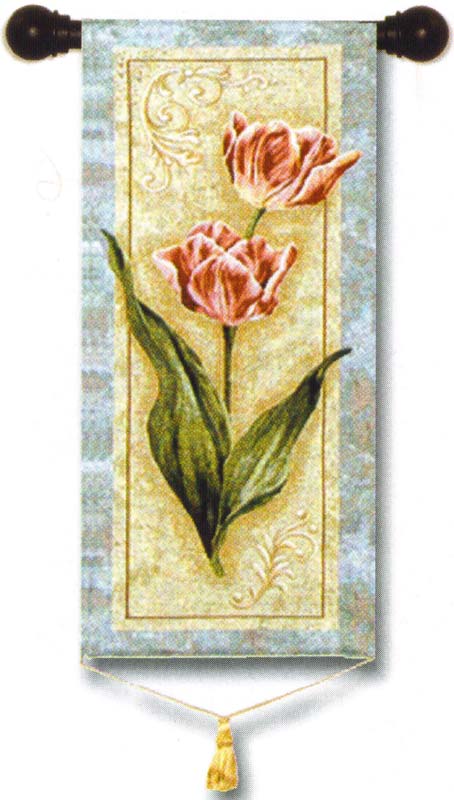 D155-1789-39*17 Silver Plume Tulip Tapestries: Tapestry gallery - Over 1500 tapestries and tapestry decorating accessories - Finest quality - Wide selection - Competitive prices - Source for wholesal