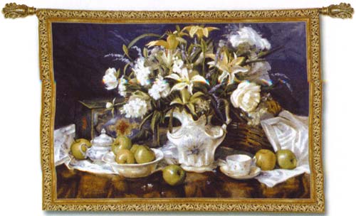 D155-1798-53*40 Arrangement in Blue Tapestries: Tapestry gallery - Over 1500 tapestries and tapestry decorating accessories - Finest quality - Wide selection - Competitive prices - Source for wholesa