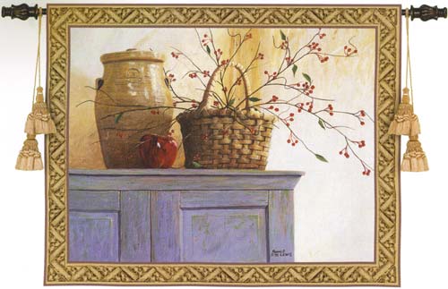 D155-1832-42*53 Hawthorne Berries Tapestries: Tapestry gallery - Over 1500 tapestries and tapestry decorating accessories - Finest quality - Wide selection - Competitive prices - Source for wholesale