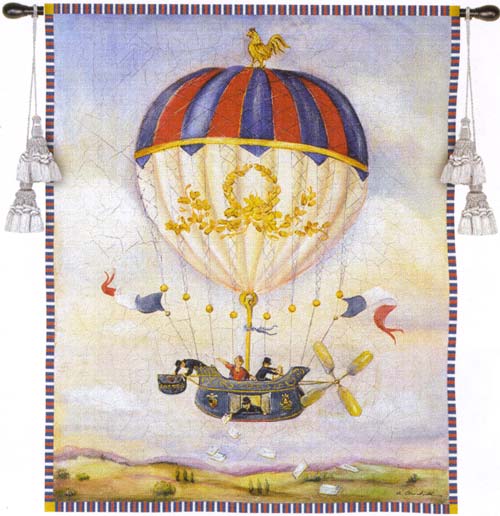 D155-1917-34*24 Mail Drop (Hot Air Balloon) Tapestries: Tapestry gallery - Over 1500 tapestries and tapestry decorating accessories - Finest quality - Wide selection - Competitive prices - Source for