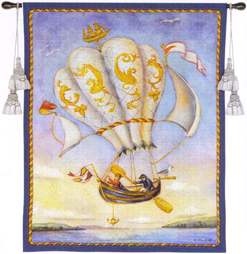 D155-1918-34*24 Air Ship (Hot Air Balloon) Tapestries: Tapestry gallery - Over 1500 tapestries and tapestry decorating accessories - Finest quality - Wide selection - Competitive prices - Source for 