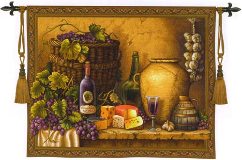 D155-1935-38*53 Wine Tasting Tapestries: Tapestry gallery - Over 1500 tapestries and tapestry decorating accessories - Finest quality - Wide selection - Competitive prices - Source for wholesale tape