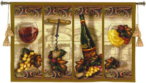 D155-1936-35*53 Nouveau Wine Tapestries: Tapestry gallery - Over 1500 tapestries and tapestry decorating accessories - Finest quality - Wide selection - Competitive prices - Source for wholesale tape
