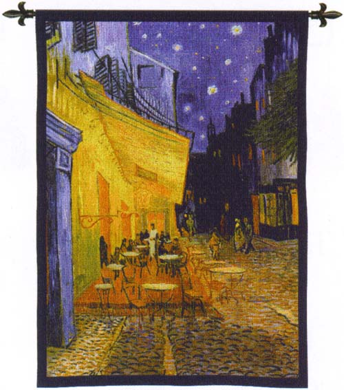 D155-1978-53*38 Café at Night Tapestries: Tapestry gallery - Over 1500 tapestries and tapestry decorating accessories - Finest quality - Wide selection - Competitive prices - Source for wholesale tap