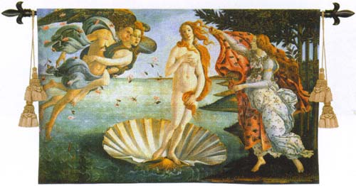 D155-1982-34*53 Birth of Venus Tapestries: Tapestry gallery - Over 1500 tapestries and tapestry decorating accessories - Finest quality - Wide selection - Competitive prices - Source for wholesale ta