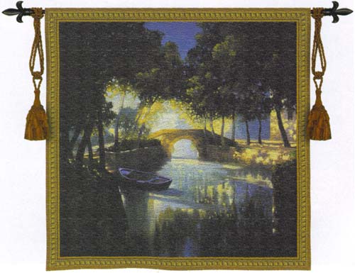 D155-1991-53*53 Blue Boat Tapestries: Tapestry gallery - Over 1500 tapestries and tapestry decorating accessories - Finest quality - Wide selection - Competitive prices - Source for wholesale tapestr