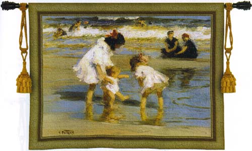 D155-2016-42*53 Children Playing at the Seashore Tapestries: Tapestry gallery - Over 1500 tapestries and tapestry decorating accessories - Finest quality - Wide selection - Competitive prices - Sourc