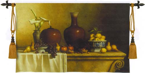 D155-2021-53*84 Oriental Still Life with Lilies Tapestries: Tapestry gallery - Over 1500 tapestries and tapestry decorating accessories - Finest quality - Wide selection - Competitive prices - Source