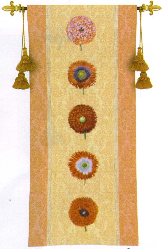 D155-2041-57*26 Floating Botanicals Apricot Tapestries: Tapestry gallery - Over 1500 tapestries and tapestry decorating accessories - Finest quality - Wide selection - Competitive prices - Source for