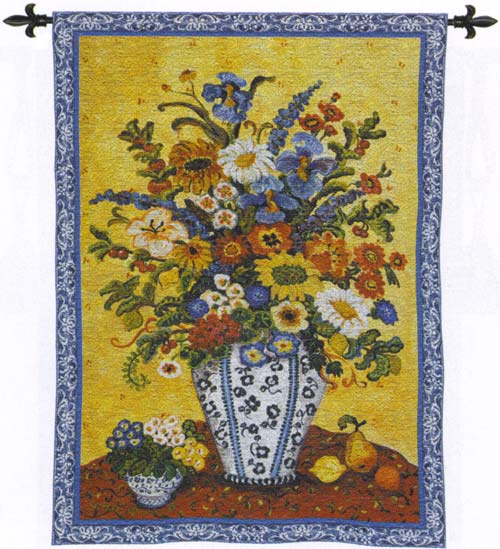 D155-2048-53*35 Suzannes Blue & White Tapestries: Tapestry gallery - Over 1500 tapestries and tapestry decorating accessories - Finest quality - Wide selection - Competitive prices - Source for whol