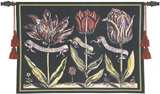 D155-2099-26*34 Tulips on Black I Tapestries: Tapestry gallery - Over 1500 tapestries and tapestry decorating accessories - Finest quality - Wide selection - Competitive prices - Source for wholesale
