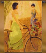 D155-2327-53*35 Friends at the Market Tapestries: Tapestry gallery - Over 1500 tapestries and tapestry decorating accessories - Finest quality - Wide selection - Competitive prices - Source for whole