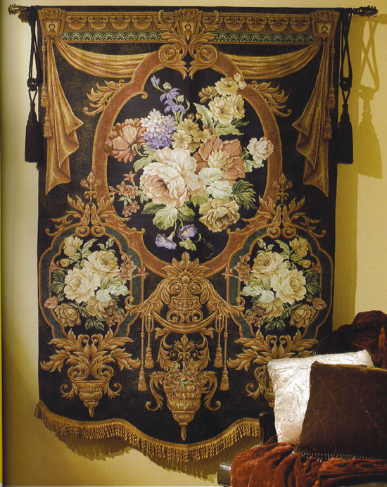 D155-2384-80*53 Rose Arabesque Tapestries: Tapestry gallery - Over 1500 tapestries and tapestry decorating accessories - Finest quality - Wide selection - Competitive prices - Source for wholesale ta