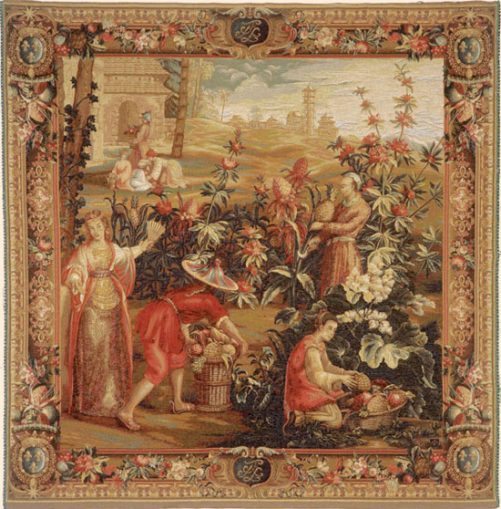 D155-2394-58*58 La Recolte des Ananas 9103 Tapestries: Tapestry gallery - Over 1500 tapestries and tapestry decorating accessories - Finest quality - Wide selection - Competitive prices - Source for 