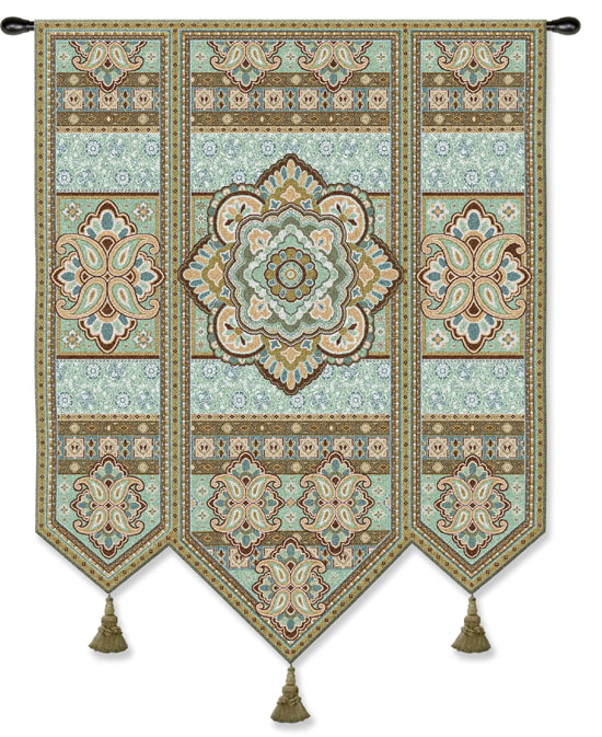 D155-2424-67*53 Masala Mint Tapestries: Tapestry gallery - Over 1500 tapestries and tapestry decorating accessories - Finest quality - Wide selection - Competitive prices - Source for wholesale tapes