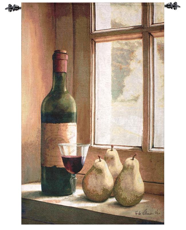 D155-2561-53*35 Wine & Pears Tapestries: Tapestry gallery - Over 1500 tapestries and tapestry decorating accessories - Finest quality - Wide selection - Competitive prices - Source for wholesale tape