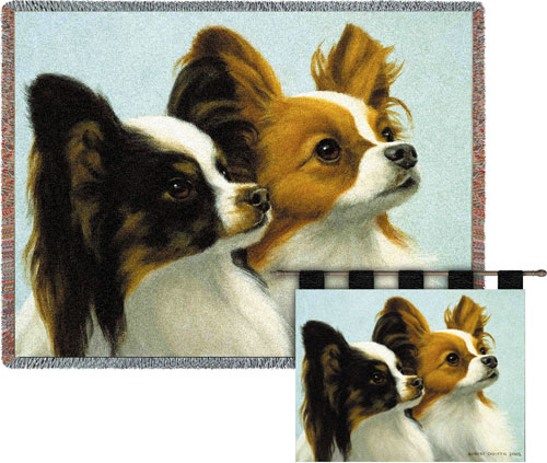 D155-2575-54*70 Deux Papillon (Dogs) Tapestries: Tapestry gallery - Over 1500 tapestries and tapestry decorating accessories - Finest quality - Wide selection - Competitive prices - Source for wholes