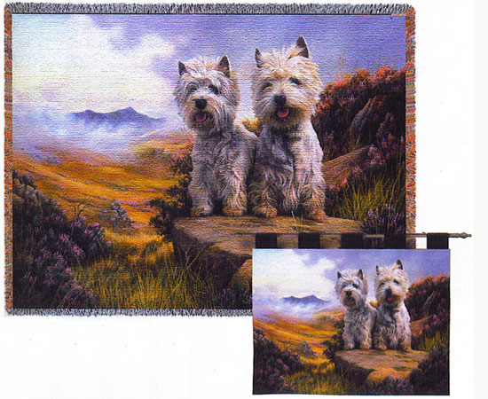 D155-2589-54*70 West Highland Terriers (Dogs) Tapestries: Tapestry gallery - Over 1500 tapestries and tapestry decorating accessories - Finest quality - Wide selection - Competitive prices - Source f