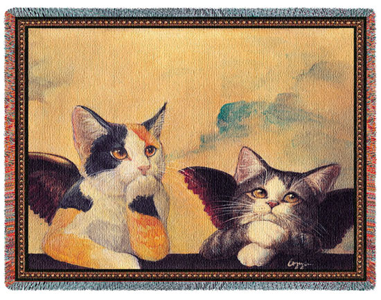 D155-2602-54*70 Cherub Cats (Cats) Tapestries: Tapestry gallery - Over 1500 tapestries and tapestry decorating accessories - Finest quality - Wide selection - Competitive prices - Source for wholesal