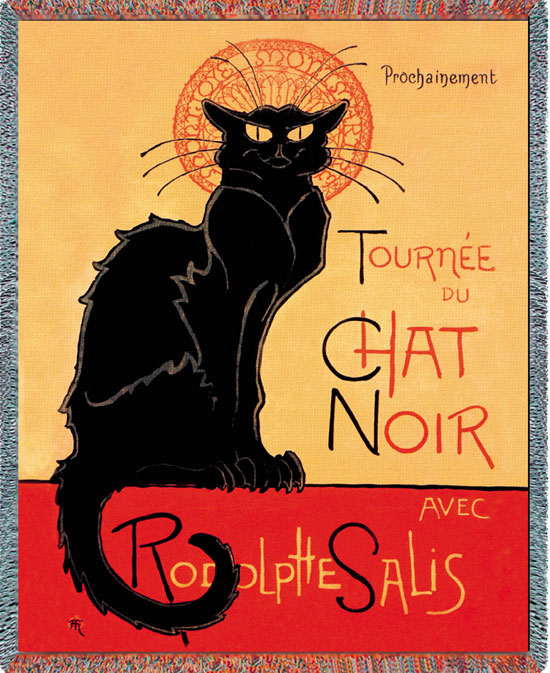 D155-2607-70*54 Tournee Chat Noir  Tapestries: Tapestry gallery - Over 1500 tapestries and tapestry decorating accessories - Finest quality - Wide selection - Competitive prices - Source for wholesal