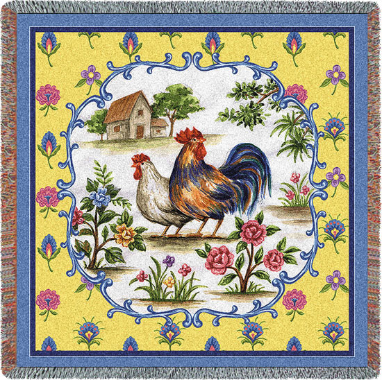 D155-2608-54*54 Country Roosters (Birds) Tapestries: Tapestry gallery - Over 1500 tapestries and tapestry decorating accessories - Finest quality - Wide selection - Competitive prices - Source for wh