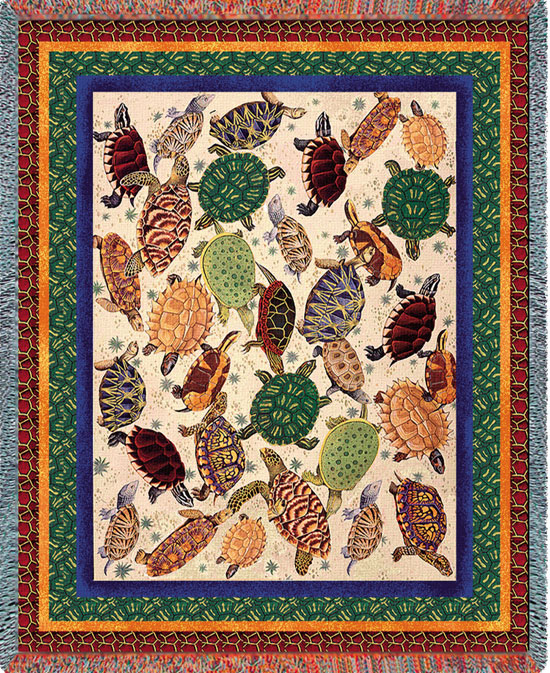 D155-2626-70*54 Turtles (Nature) Tapestries: Tapestry gallery - Over 1500 tapestries and tapestry decorating accessories - Finest quality - Wide selection - Competitive prices - Source for wholesale 