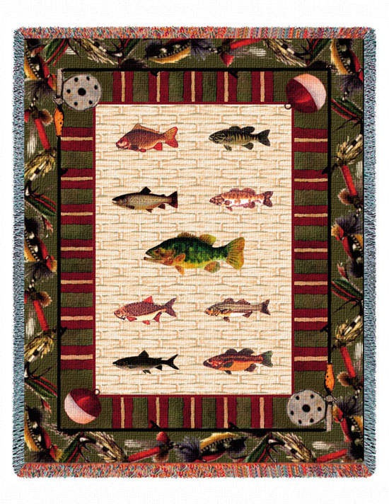 D155-2642-70*54 Gone Fishing (Lodge) Tapestries: Tapestry gallery - Over 1500 tapestries and tapestry decorating accessories - Finest quality - Wide selection - Competitive prices - Source for wholes