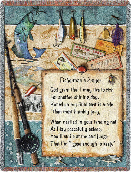 D155-2643-70*54 Fishermans Prayer (Lodge) Tapestries: Tapestry gallery - Over 1500 tapestries and tapestry decorating accessories - Finest quality - Wide selection - Competitive prices - Source for 