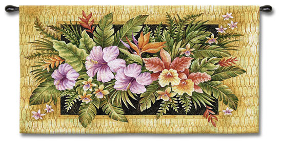 D155-2652-35*54 Tropical Flowers (Tropical) Tapestries: Tapestry gallery - Over 1500 tapestries and tapestry decorating accessories - Finest quality - Wide selection - Competitive prices - Source for