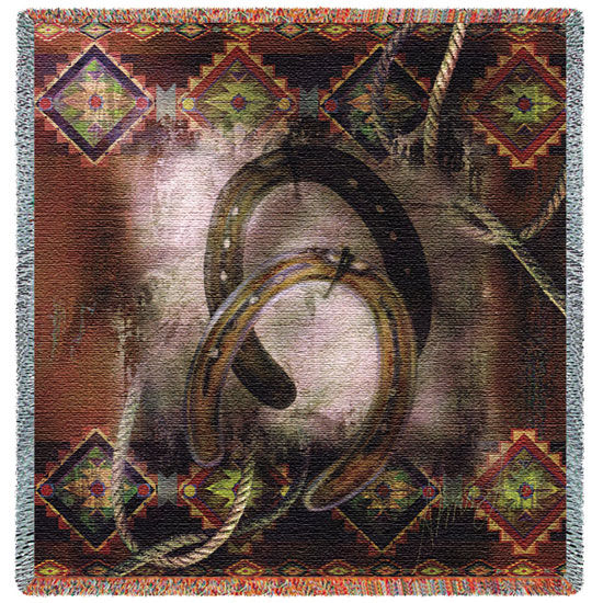 D155-2668-54*54 Western Horseshoe (Western) Tapestries: Tapestry gallery - Over 1500 tapestries and tapestry decorating accessories - Finest quality - Wide selection - Competitive prices - Source for