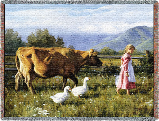 D155-2699-54*70 The Morning Walk (Americana) Tapestries: Tapestry gallery - Over 1500 tapestries and tapestry decorating accessories - Finest quality - Wide selection - Competitive prices - Source fo