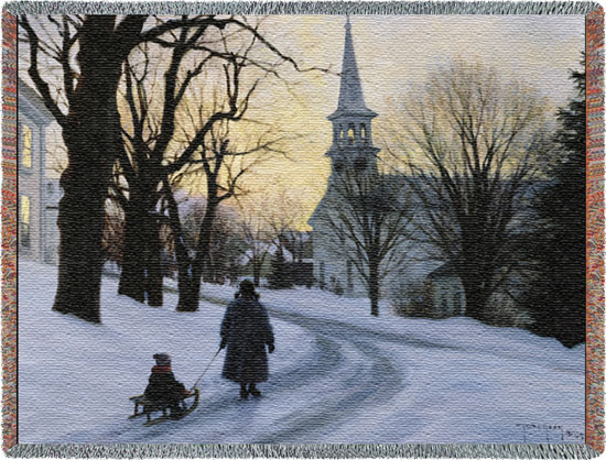D155-2700-54*70 Winters Eve (Americana) Tapestries: Tapestry gallery - Over 1500 tapestries and tapestry decorating accessories - Finest quality - Wide selection - Competitive prices - Source for who