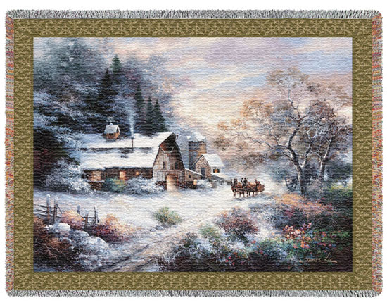 D155-2703-54*70 Snowy Evening (Americana) Tapestries: Tapestry gallery - Over 1500 tapestries and tapestry decorating accessories - Finest quality - Wide selection - Competitive prices - Source for w
