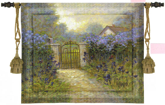 D155-2710-45*53 Iris Gate  Tapestries: Tapestry gallery - Over 1500 tapestries and tapestry decorating accessories - Finest quality - Wide selection - Competitive prices - Source for wholesale tapest