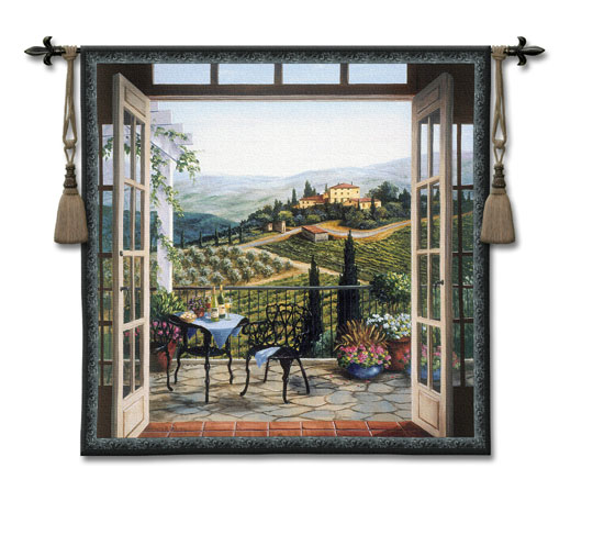 D155-2719-53*53 Balcony View of the Villa Tapestries: Tapestry gallery - Over 1500 tapestries and tapestry decorating accessories - Finest quality - Wide selection - Competitive prices - Source for w