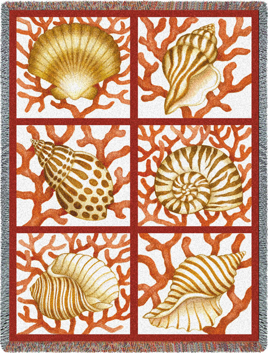 D155-2725-70*54 Shells & Coral (Coastal) Tapestries: Tapestry gallery - Over 1500 tapestries and tapestry decorating accessories - Finest quality - Wide selection - Competitive prices - Source for wh