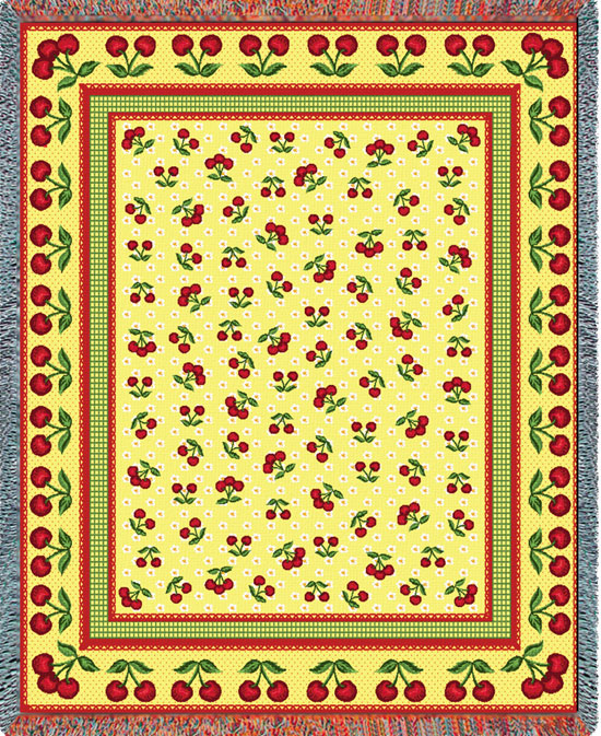D155-2755-70*54 Cherries Jubilee (Throw) Tapestries: Tapestry gallery - Over 1500 tapestries and tapestry decorating accessories - Finest quality - Wide selection - Competitive prices - Source for wh