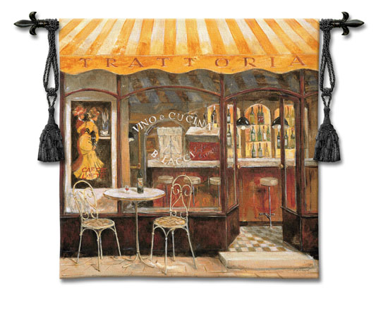 D155-2759-53*53 Italian Cafe (Cityscapes) Tapestries: Tapestry gallery - Over 1500 tapestries and tapestry decorating accessories - Finest quality - Wide selection - Competitive prices - Source for w