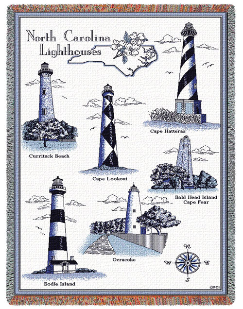 D155-2763-69*48 Lighthouses of North Carolina (Lighthouses) Tapestries: Tapestry gallery - Over 1500 tapestries and tapestry decorating accessories - Finest quality - Wide selection - Competitive pri
