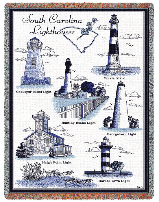 D155-2765-69*48 Lighthouses of South Carolina (Lighthouses) Tapestries: Tapestry gallery - Over 1500 tapestries and tapestry decorating accessories - Finest quality - Wide selection - Competitive pri
