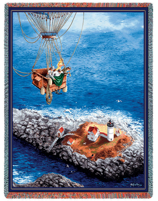 D155-2769-70*54 Balloon Over Nubble (Lighthouses) Tapestries: Tapestry gallery - Over 1500 tapestries and tapestry decorating accessories - Finest quality - Wide selection - Competitive prices - Sour