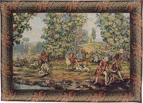 D155-277-48*80 Louis XV Hunting-II Tapestries: Tapestry gallery - Over 1500 tapestries and tapestry decorating accessories - Finest quality - Wide selection - Competitive prices - Source for wholesal