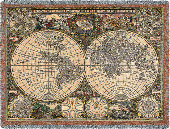 D155-2776-54*70 Olde World Map (For Him) Tapestries: Tapestry gallery - Over 1500 tapestries and tapestry decorating accessories - Finest quality - Wide selection - Competitive prices - Source for wh