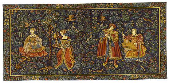 D155-2799-18*37 Seignorial scene (Galanteries) Tapestries: Tapestry gallery - Over 1500 tapestries and tapestry decorating accessories - Finest quality - Wide selection - Competitive prices - Source 