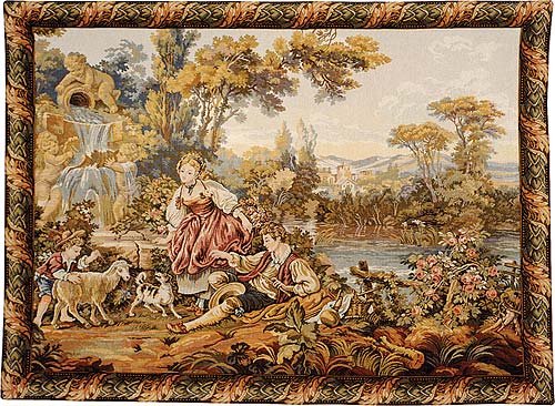 D155-281-39*48 Fountain by the Lake-01 Tapestries: Tapestry gallery - Over 1500 tapestries and tapestry decorating accessories - Finest quality - Wide selection - Competitive prices - Source for whol