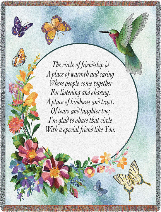D155-2812-70*54 Circle of Friendship (Inspirational) Tapestries: Tapestry gallery - Over 1500 tapestries and tapestry decorating accessories - Finest quality - Wide selection - Competitive prices - S