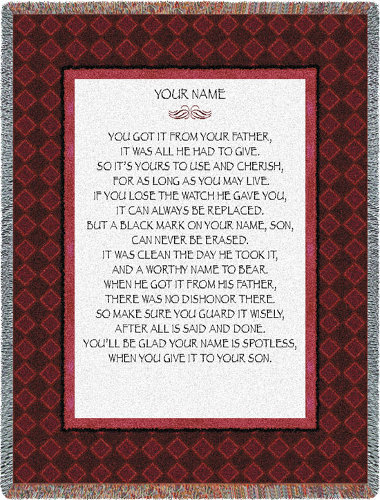 D155-2814-70*54 Your Name (Inspirational) Tapestries: Tapestry gallery - Over 1500 tapestries and tapestry decorating accessories - Finest quality - Wide selection - Competitive prices - Source for w