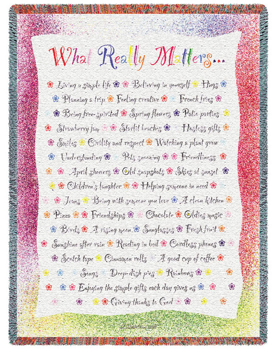 D155-2818-70*54 What Really Matters (Inspirational) Tapestries: Tapestry gallery - Over 1500 tapestries and tapestry decorating accessories - Finest quality - Wide selection - Competitive prices - So