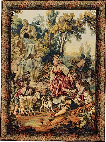 D155-282-64*50 Fountain by the Lake-02 (Vertical) Tapestries: Tapestry gallery - Over 1500 tapestries and tapestry decorating accessories - Finest quality - Wide selection - Competitive prices - Sour